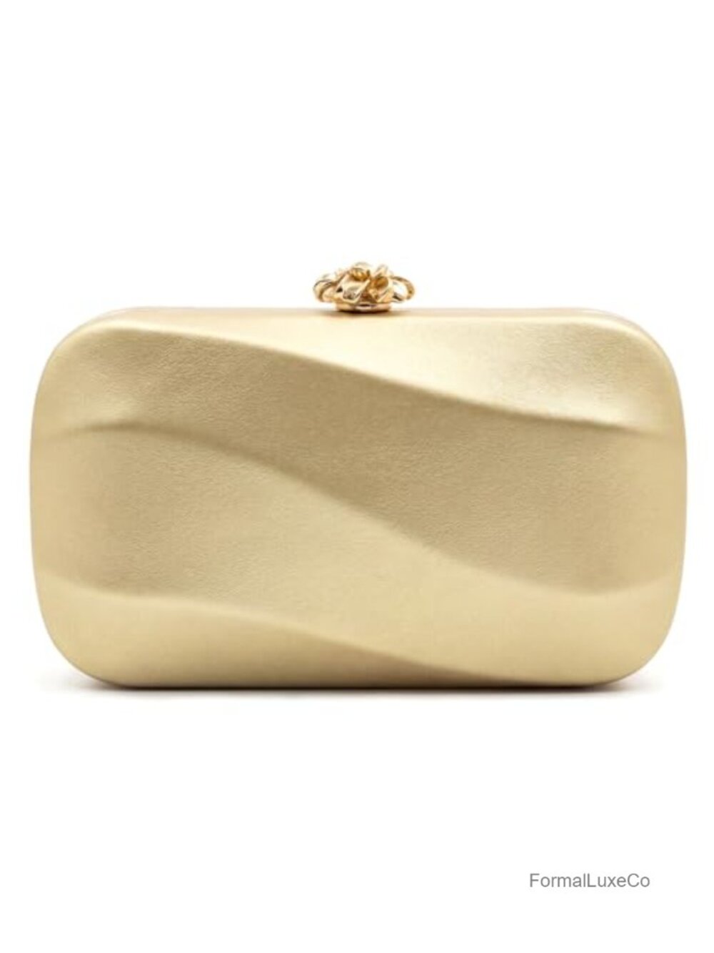 Gold Clutch Purse with Chain Evening Bag Hard Shell Formal Handbag